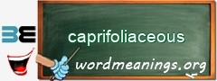 WordMeaning blackboard for caprifoliaceous